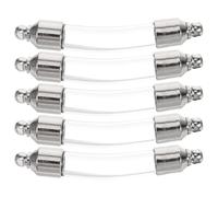 LIFKOME Fiole Verre Pendentif 5 Pièces, Mini Flacons Décoratifs, Argenté