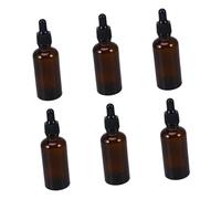 LIFKOME Flacons Compte-Gouttes en Verre Rechargeables 6Pcs Bouteilles pour Huiles Essentielles et Parfum Compactes et Pratiques pour Voyage et Stockage Transparent