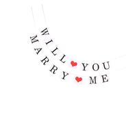 LIFKOME Guirlande Décorative Veux-tu M'épouser en Papier Bannière de Fête de Mariage Romantique Lettres Suspendues pour Décoration Voiture Mariage Accessoire Bannière Légère et Facile