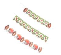 LIFKOME Guirlandes D'anniversaire Rugby 2 Pièces - Bannière Suspendue en Papier à Motifs Football Américain - Décoration Festive pour Fête D'anniversaire, Photo et Thème de Finale