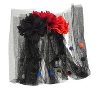 LIFKOME Halloween Floral Veil Headband Bandeau Voile et Respirant Accessoire Fleurs Gothique pour Costume Mariée Fantôme Jour des Morts Fête