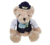 LIFKOME Hôtesse De L'Air Ours en Peluche Hôtesse De L'Air Poupée Tout-Petit Pilote Poupée en Peluche Gilet Ours en Peluche pour Pilote Mignon Pilote Poupée Ours en Peluche Animal