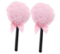 LIFKOME Houppettes à Poudre Fixante Peluche Douce 2 Pcs Format Voyage Rose Poudré pour Visage Maquillage Professionnel Coque Maniable