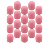 LIFKOME Housses pour micro-cravate, Housses de microphone en éponge rose, 20Pcs, remplacement pour ancien ou cassé, protection contre la poussière, pour microphone de chant professionnel