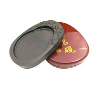 LIFKOME Inkstone Traditionnelle Chinoise Durable avec Couvercle pour Calligraphie et Peinture Outil Pratique et Facile à Nettoyer pour Débutants et Décoration de Bureau