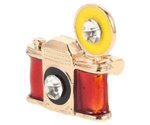 LIFKOME Insigne Appareil Photo Vintage en Émail et Cristaux pour Photographe Accessoire Polyvalent Épingle Manteau Présent Passion Photographie