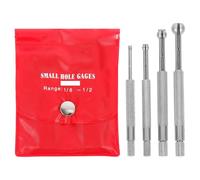 LIFKOME Jeu de Jauges Télescopiques à Petit Trou 4 Pièces en Acier Carbone Argenté, Surface Lisse et Longue Portée pour Mesures Précises D'alésages Internes