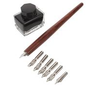 LIFKOME Kit de Stylo à Plume Décoratif Vintage en Bois pour Calligraphie | 6 Pointes Variées, Usage Peinture et Esquisse, Style Traditionnel, pour Débutants et Artistes
