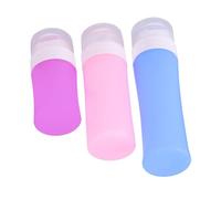 LIFKOME Kit De Voyage En Silicone 4 Pièces Flacons De Voyage 38ml Violet 60ml Rose 80ml Bleu Bouteilles Souples Pour Lotions Essentiels Utilisation Familiale Paquet Pvc Transparent