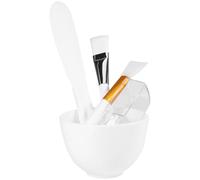 LIFKOME Kit D'outils pour Masque Visage en Silicone Blanc Bol Anti-chute, Cuillère Doseuse et Spatule, Facile à Nettoyer, pour Soins Visage à Domicile