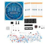 LIFKOME Kit Horloge Électronique à Monter Soi-même 1 Pièce Lumière LED Rotative, Ds1302 pour Chronométrage Précis, Microcontrôleur C8051, pour Bricolage Électronique et Apprentissage