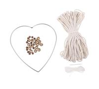 LIFKOME Kit Macramé Coton DIY avec Anneau et Perles pour Tissage Manuel de Tapisserie Accessoires pour Attrape et Décoration Suspendue