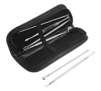 LIFKOME Kit Professionnel Extracteurs de Points Noirs Acier Inoxydable Outils Réutilisables pour Élimination de Boutons Points Blancs et Comédons Portable et Pratique pour Soins Du Visage