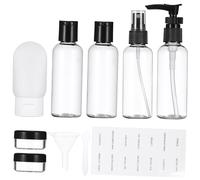 LIFKOME Kit Voyage Flacons de Toilette 6 Pièces 80ml Plastiques Légers Rechargeables, Bouteilles à Pompe et Vaporisateur pour Soins Personnels, Usage Voyageur Paquet de Rangement Pratique