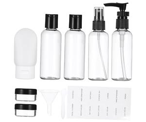 LIFKOME Kit Voyage Flacons de Toilette 6 Pièces 80ml Plastiques Légers Rechargeables, Bouteilles à Pompe et Vaporisateur pour Soins Personnels, Usage Voyageur Paquet de Rangement Pratique