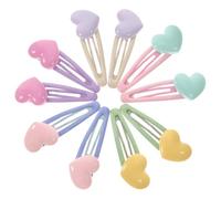 LIFKOME Lot de 10 Barrettes à Cheveux Cœur en Plastique Coloré pour Filles, Accessoires Coiffure Délicats pour Créer Coiffures Charmantes Quotidien