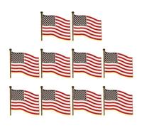 LIFKOME Lot de 10 Épinglettes Drapeau Américain en Alliage Léger Fixation Facile pour Paquet et Paquet à Dos, pour Événements Politiques et Rassemblements Patriotiques
