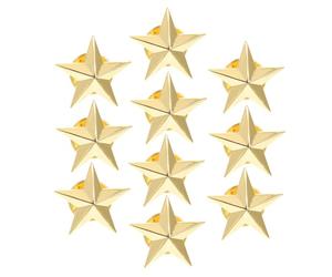 LIFKOME Lot de 10 Insignes Étoile en Alliage Doré à Cinq Branches Petites Épinglettes Étoiles pour Décoration Vestimentaire Accessoire pour Fête Nationale et Jour du Souvenir