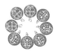 LIFKOME Lot de 12 Breloques en Alliage Argenté, Pendentifs Porte-clés Délicats et Résistants la Corrosion, Ornement Chrétien pour Colliers et Souvenirs Bibliques Style Aléatoire