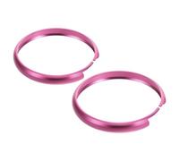 LIFKOME Lot de 2 Anneaux de Porte-clés Métalliques en Alliage D'aluminium pour Clés Mini, Décoration Voiture, Couleur Rose Foncé, Remplacement Boîtier Télécommande, Accessoire Intérieur