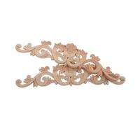 LIFKOME Lot De 2 Appliques en Bois pour Porte D'Armoire Décoration Vintage pour Meubles Décoration D'Intérieur Sculpture Non Peinte Style Européen Beige