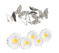 LIFKOME Lot de 2 Attaches-Lacets Décoratifs Blancs de et Petites Marguerites Clips pour Lacets Légers et Colorés Accessoires Mode pour Chaussures Casual et Fêtes