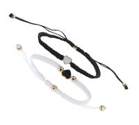 LIFKOME Lot De 2 Bracelets En Forme De Cœur Pour Couple : Bracelets En Corde Tressée Faits À La Main Avec Motif Cœur Pour Une Amitié Romantique