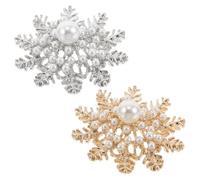 LIFKOME Lot de 2 Broches Flocon de Neige en Cristal et Pierre pour Femme Épingles Décoratives Hivernales Accessoires Polyvalents pour Pulls Chemises et Paquet Fêtes de Noël et Hiver