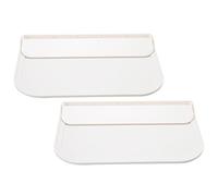LIFKOME Lot de 2 Étagères Murales Pliables en Plastique Blanc Petite Taille Autocollantes sans Perçage Étagères Flottantes pour Salle de Bain la Cuisine et Rangement Multifonctionnel