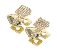 LIFKOME Lot De 2 Grills Dentaires Halloween En Zirconium Doré, Dents De Vampire Féminines Finition Miroir, Accessoires Légers Pour Cosplay Et Déguisement Festif