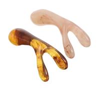 LIFKOME Lot De 2 Outils De Grattage Du Visage, Double Fourchette, Grattoir Pour Le Nez, Peigne De Massage De La Tête En Résine Gua Sha, Outils Pour Tissus Profonds Du Visage, Grattoir