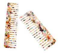 LIFKOME Lot De 2 Peignes à Dents Larges Marbrés En Acétate Petits Peignes Pour Hommes Et Femmes Cuir Chevelu Sensible Démêlage Facile Usage Quotidien