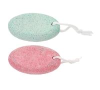 LIFKOME Lot de 2 Pierres Exfoliantes de Pédicure Double Face en Pierre Volcanique, Éliminateur de Callosités et Peaux Mortes, avec Boîte de Rangement, pour Soin des Couleur