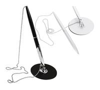 LIFKOME Lot de 2 Stylo à bille de bureau en métal avec chaîne, design vertical créatif, écriture fluide, pour hôtels et restaurants