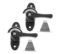 LIFKOME Lot De 2 Verrous À Ressort en Acier Inoxydable pour Porte Coulissante Verrous De Sécurité pour Porte D'Hôtel Verrous De Fenêtre Verrous De Porte en Fer Noir