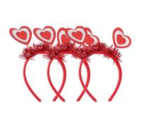 LIFKOME Lot de 3 Bandeaux Cheveux Femme Forme Cœur Rouge, Couvre-chefs Fantaisie pour Saint-valentin et Fêtes, Accessoire Coiffure Délicat et Confortable pour Événement Spécial