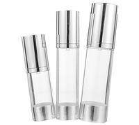 LIFKOME Lot De 3 Flacons Distributeurs à Pompe à Pression Portables 30/50/80 Ml En Plastique Léger Étanches Pour Cosmétiques De Voyage Et Articles De Toilette