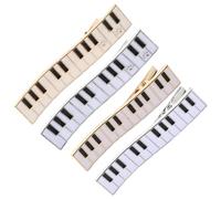 LIFKOME Lot de 4 Barrettes à Cheveux en Alliage Motif Touches de Piano Noir et Blanc, Grandes et Petites Pinces Métalliques pour Femmes, Accessoires Coiffure Légers et Maintien Résistant,