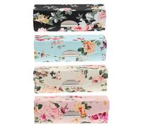 LIFKOME Lot de 4 Boîtes à Rouge à Lèvres Portables en Tissu Brodé Rétro Miroir Intégré Fermeture Bouton Taille Standard Couleurs Assorties Rouge Noir Étui Pratique pour Voyage et Usage