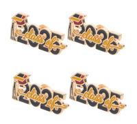 LIFKOME Lot de 4 broches de remise de diplôme 2025 - Broches de la 2025 - Badges de félicitations - Étiquette de casquette de médecin pour lycée, université, fête, cérémonie