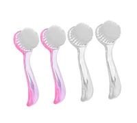 LIFKOME Lot De 4 Brosses à Ongles Avec Manche Antidérapant Petit Format Rose Et Transparent Nettoyage Des Ongles Orteils Accessoire Pratique Pour Pédicure Et Manucure
