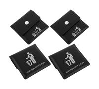 LIFKOME Lot de 4 Cendriers de Poche Portables Anti-odeurs en PP Noir, Pochette Compacte pour Camping et Voyage, Collecte des Cendres et Mégots