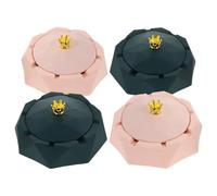 LIFKOME Lot de 4 Cendriers en Acier Inoxydable avec Couvercle Coupe-Vent - Cendrier pour Fumeurs et Cigares - Couleurs Rose et Vert Foncé - Intérieur Amovible Facile à Nettoyer - pour
