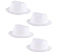 LIFKOME Lot de 4 Chapeaux en Papier Blanc pour Peinture Graffiti Diy, Accessoires Créatifs Résistants Finition Soignée, pour Fête et Décoration