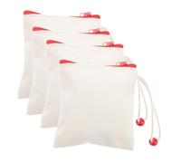 LIFKOME Lot De 4 Petits À Main en Toile avec Fermeture Éclair pour Bijoux Femmes