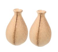 LIFKOME Lot De 4 Vases en Argile Et Bois Bruts, À Faire Soi-même, Décoratifs, pour La Maison, Le Bureau, pour Peindre, Petits Vases À Fleurs