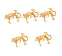 LIFKOME Lot De 5 Broches En Forme De Dragon Chinois Broche Du Nouvel An Corsage Accessoires Pour Hommes Et Femmes Accessoires Pour Animaux Or Libellule Strass Paon Broche Dragon