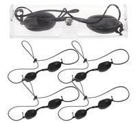 LIFKOME Lot de 5 Cache-Œil Laser Noirs de Protection Oculaire pour LED et Lumière UV Bandeau Réglable Masque Anti-Lumière pour Soins du Visage et Beauté Usage Domestique et Salon