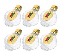 LIFKOME Lot de 6 Flacons D’Eau Bénite en Verre Cristal Gaufré 15 ML Mini Bouteilles Rondes Colorées en Alliage Décoratives pour Baptême Catholique Mariage et Bénédictions Spirituelles