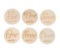 LIFKOME Lot De 6 Mensuels En Bois Pour Nouveau-nés Matériau En Bois Sûr
